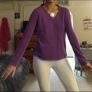 Purple white and warren cashmere sweater